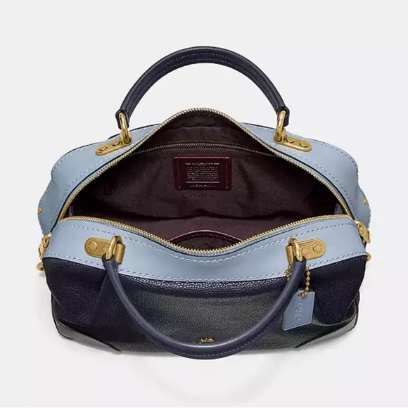 NWT Coach Lane Hues of Blues Colorblock Satchel MSRP$395 SOLD OUT ONLINE - Picture 13 of 16